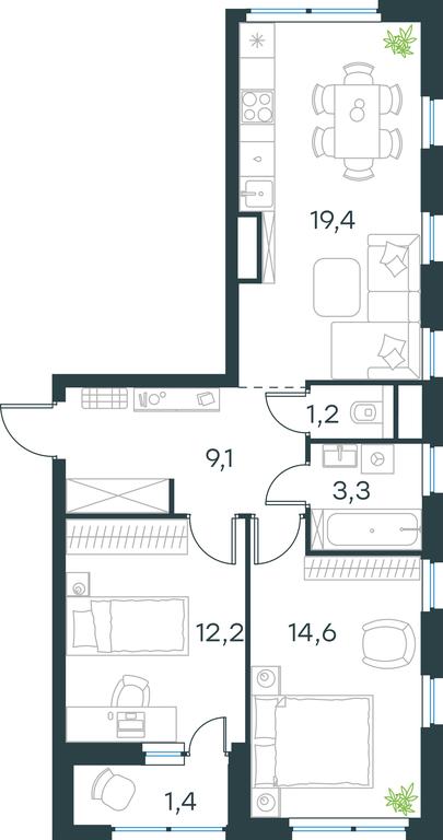 1-BD Apartment Sale, 61.2 sq. m. at Gorod V lesu, Gorod V Lesu Residential Complex, Village of Otradnoye, Krasnogorsk Urban District, Moscow Region, Russia #1 1-BD Apartment Sale, 61.2 sq. m. at Gorod V lesu, Gorod V Lesu Residential Complex, Village of Otradnoye, Krasnogorsk Urban District, Moscow Region, Russia #1