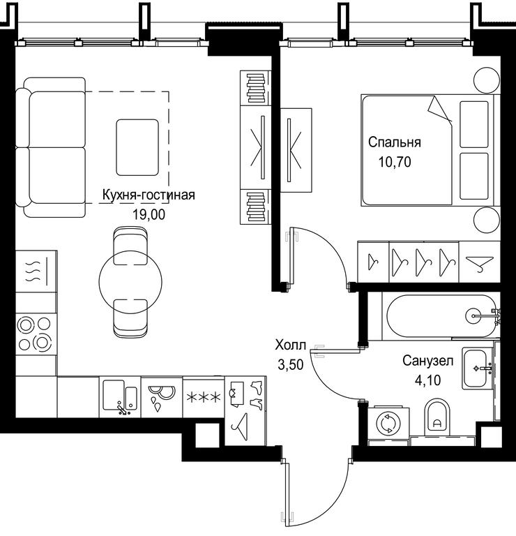 1-BD Apartment Sale, 37.3 sq. m. at Multikvartal CITYZEN, Vishnyovaya Street, Moscow, Russia #1 1-BD Apartment Sale, 37.3 sq. m. at Multikvartal CITYZEN, Vishnyovaya Street, Moscow, Russia #1