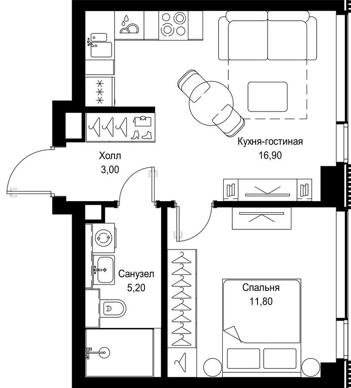 1-BD Apartment Sale, 36.9 sq. m. at Multikvartal CITYZEN, Vishnyovaya Street, Moscow, Russia #1 1-BD Apartment Sale, 36.9 sq. m. at Multikvartal CITYZEN, Vishnyovaya Street, Moscow, Russia #1