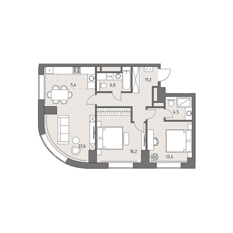 3-BD Apartment Sale, 79.3平方米 at Rodina Park, Vereyskaya Street, 12, Moscow, Russia #1 3-BD Apartment Sale, 79.3平方米 at Rodina Park, Vereyskaya Street, 12, Moscow, Russia #1