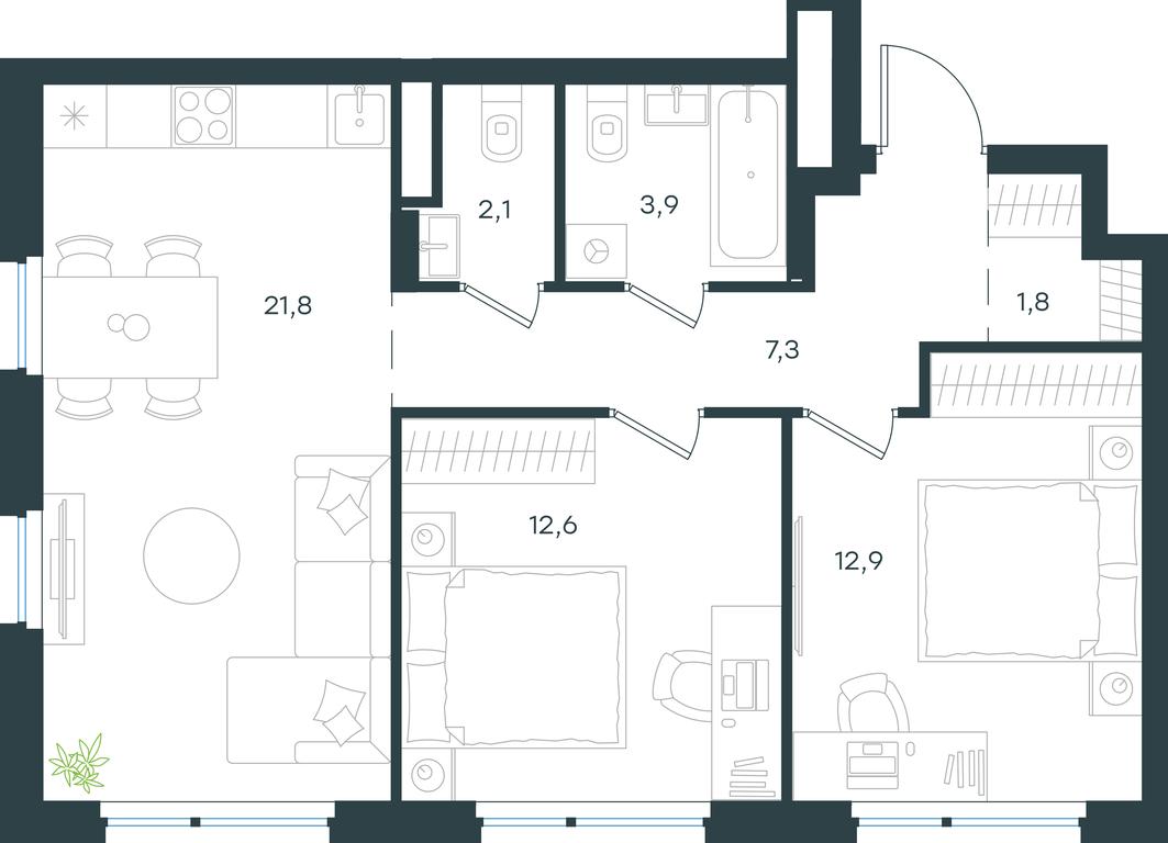 1-BD Apartment Sale, 62.4 sq. m. at Gorod V lesu, Gorod V Lesu Residential Complex, Village of Otradnoye, Krasnogorsk Urban District, Moscow Region, Russia #1 1-BD Apartment Sale, 62.4 sq. m. at Gorod V lesu, Gorod V Lesu Residential Complex, Village of Otradnoye, Krasnogorsk Urban District, Moscow Region, Russia #1
