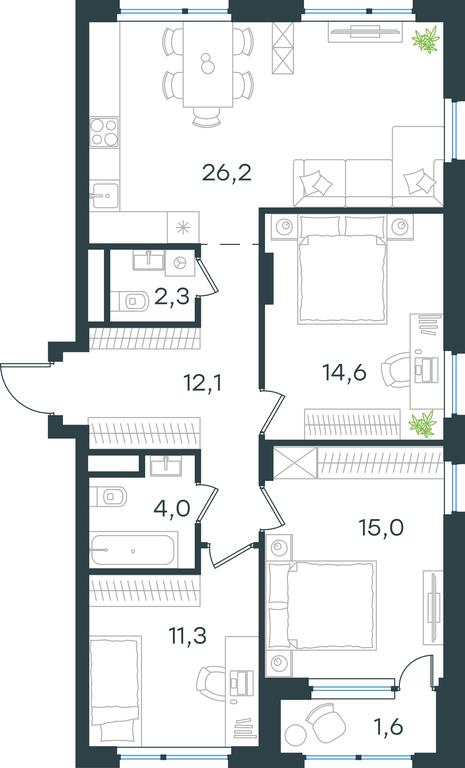 2-BD Apartment Sale, 87.1平方米 at Gorod V lesu, Gorod V Lesu Residential Complex, Village of Otradnoye, Krasnogorsk Urban District, Moscow Region, Russia #1 2-BD Apartment Sale, 87.1平方米 at Gorod V lesu, Gorod V Lesu Residential Complex, Village of Otradnoye, Krasnogorsk Urban District, Moscow Region, Russia #1