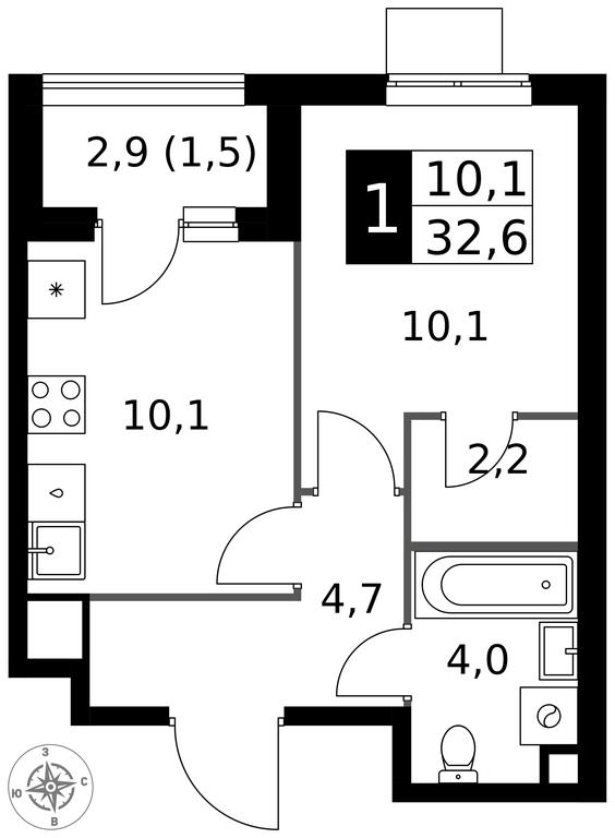 1-BD Apartment Sale, 32.6 sq. m. at 1 Izmajlovskij, Montazhnaya Street, 8с13, Moscow, Russia #1 1-BD Apartment Sale, 32.6 sq. m. at 1 Izmajlovskij, Montazhnaya Street, 8с13, Moscow, Russia #1