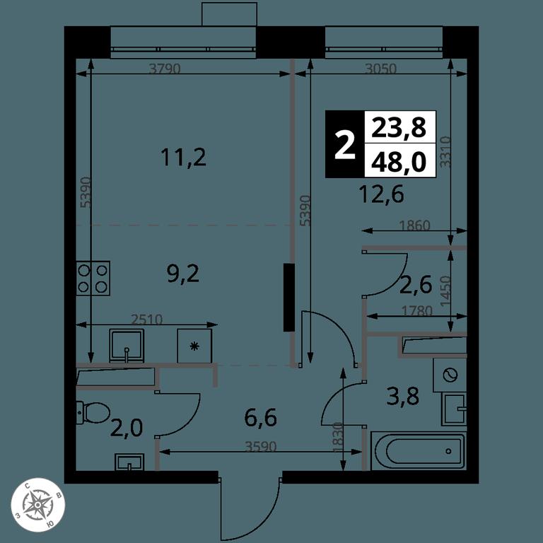 2-BD Apartment Sale, 48平方米 at 1-y Salarevskiy, Kiyevskoye Highway, Moskovskiy Settlement, Moscow, Russia #2 2-BD Apartment Sale, 48平方米 at 1-y Salarevskiy, Kiyevskoye Highway, Moskovskiy Settlement, Moscow, Russia #2