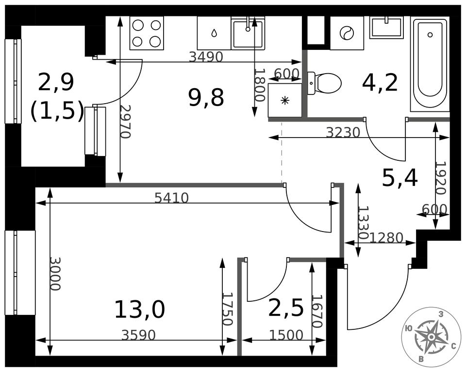 1-BD Apartment Sale, 36.4 sq. m. at 1 Izmajlovskij, Montazhnaya Street, 8с13, Moscow, Russia #2 1-BD Apartment Sale, 36.4 sq. m. at 1 Izmajlovskij, Montazhnaya Street, 8с13, Moscow, Russia #2