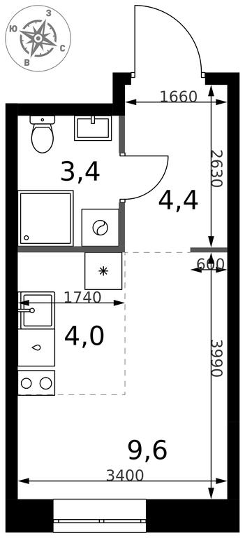 Apartment Sale, 21.4 sq. m. at 1 Izmajlovskij, Montazhnaya Street, 8с13, Moscow, Russia #2