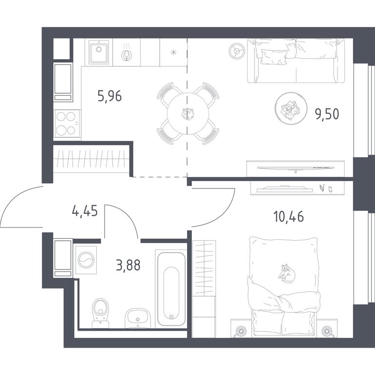 Apartment Sale, 34.2 sq. m. at Tomilino Park, 1-y kvartal, posyolok Zhilino-1, Lubertsy City District, Moscow Region, Russia #1 Apartment Sale, 34.2 sq. m. at Tomilino Park, 1-y kvartal, posyolok Zhilino-1, Lubertsy City District, Moscow Region, Russia #1