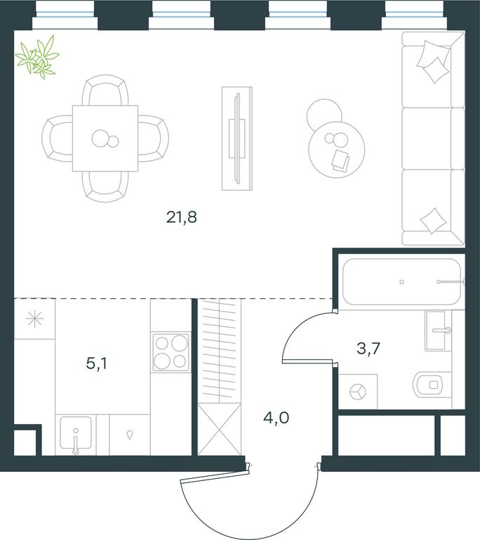 Apartment Sale, 34.6 sq. m. at Level Seligerskaya, Ilmenskiy Drive, 12, Moscow, Russia #1