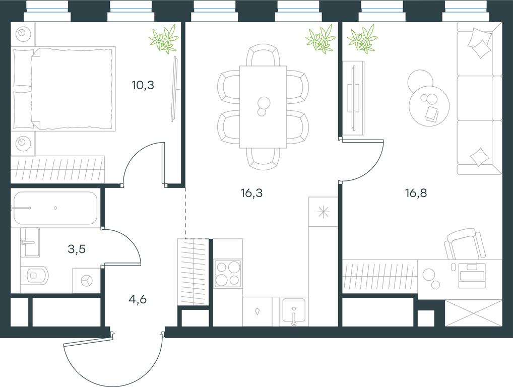 1-BD Apartment Sale, 51.5 sq. m. at Level Seligerskaya, Ilmenskiy Drive, 12, Moscow, Russia #1
