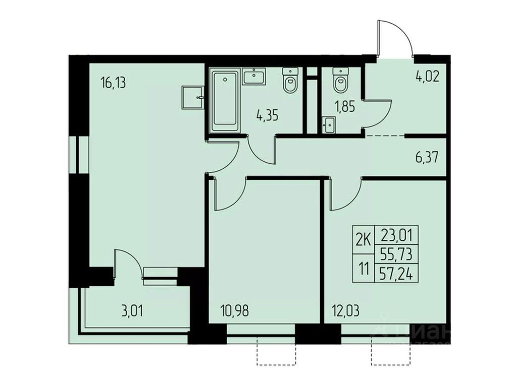 1-BD Apartment Sale, 57.2平方米 at Dom na Studencheskom, Studencheskiy proyezd, Ivanteyevka, Pshkinskiy Urban District, Moscow Region, Russia #1 1-BD Apartment Sale, 57.2平方米 at Dom na Studencheskom, Studencheskiy proyezd, Ivanteyevka, Pshkinskiy Urban District, Moscow Region, Russia #1
