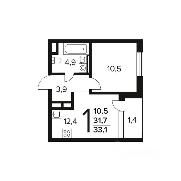 Apartment Sale, 33.1 sq. m. at Novye Vatutinki. Kvartal u vody, mikrorayon Zarechny, zhiloy rayon Novyye Vatutinki, Troitsk District, Moscow, Russia #1 Apartment Sale, 33.1 sq. m. at Novye Vatutinki. Kvartal u vody, mikrorayon Zarechny, zhiloy rayon Novyye Vatutinki, Troitsk District, Moscow, Russia #1