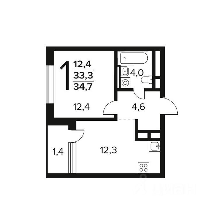 Apartment Sale, 34.7 sq. m. at Novye Vatutinki. Kvartal u vody, mikrorayon Zarechny, zhiloy rayon Novyye Vatutinki, Troitsk District, Moscow, Russia #1 Apartment Sale, 34.7 sq. m. at Novye Vatutinki. Kvartal u vody, mikrorayon Zarechny, zhiloy rayon Novyye Vatutinki, Troitsk District, Moscow, Russia #1