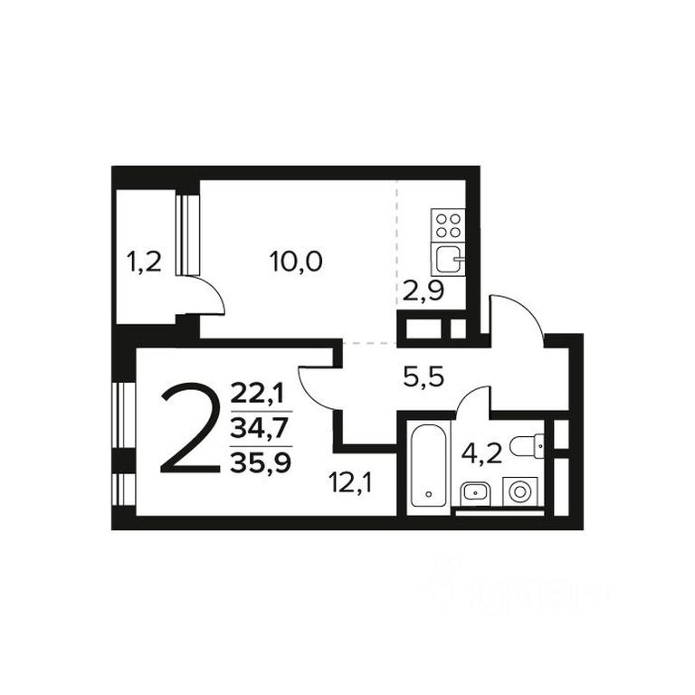 1-BD Apartment Sale, 35.9平方米 at Novye Vatutinki. Kvartal u vody, mikrorayon Zarechny, zhiloy rayon Novyye Vatutinki, Troitsk District, Moscow, Russia #1 1-BD Apartment Sale, 35.9平方米 at Novye Vatutinki. Kvartal u vody, mikrorayon Zarechny, zhiloy rayon Novyye Vatutinki, Troitsk District, Moscow, Russia #1