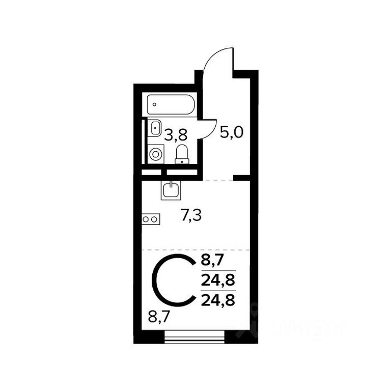 Apartment Sale, 24.8 sq. m. at Novye Vatutinki. Kvartal u vody, mikrorayon Zarechny, zhiloy rayon Novyye Vatutinki, Troitsk District, Moscow, Russia #1 Apartment Sale, 24.8 sq. m. at Novye Vatutinki. Kvartal u vody, mikrorayon Zarechny, zhiloy rayon Novyye Vatutinki, Troitsk District, Moscow, Russia #1
