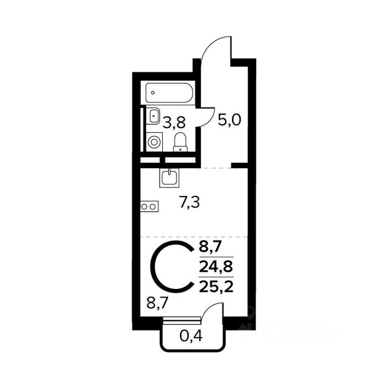 Apartment Sale, 25.2 sq. m. at Novye Vatutinki. Kvartal u vody, mikrorayon Zarechny, zhiloy rayon Novyye Vatutinki, Troitsk District, Moscow, Russia #1 Apartment Sale, 25.2 sq. m. at Novye Vatutinki. Kvartal u vody, mikrorayon Zarechny, zhiloy rayon Novyye Vatutinki, Troitsk District, Moscow, Russia #1