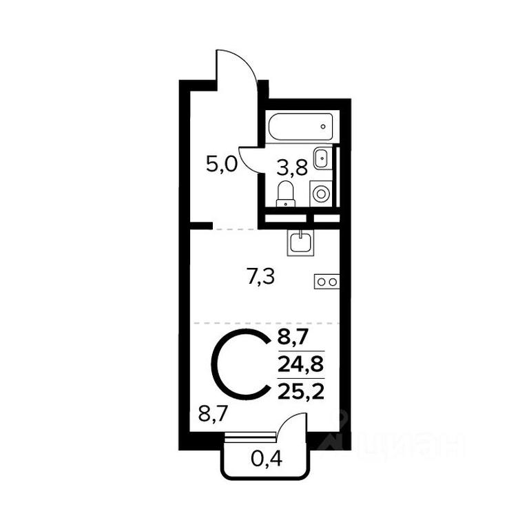 Apartment Sale, 25.2 sq. m. at Novye Vatutinki. Kvartal u vody, mikrorayon Zarechny, zhiloy rayon Novyye Vatutinki, Troitsk District, Moscow, Russia #1 Apartment Sale, 25.2 sq. m. at Novye Vatutinki. Kvartal u vody, mikrorayon Zarechny, zhiloy rayon Novyye Vatutinki, Troitsk District, Moscow, Russia #1