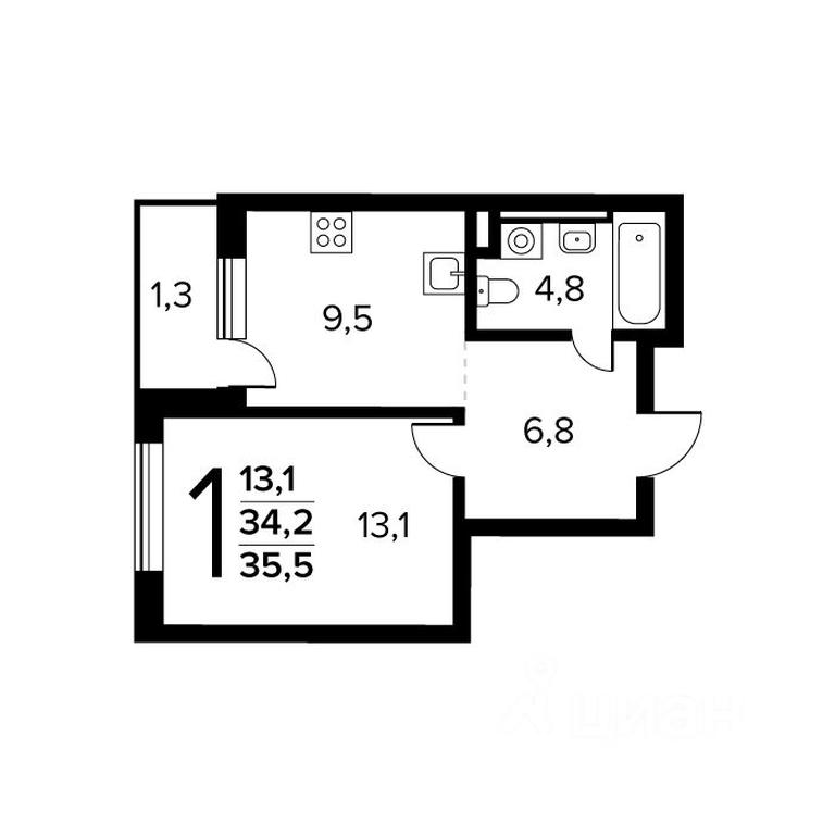 Apartment Sale, 35.5 sq. m. at Novye Vatutinki. Kvartal u vody, mikrorayon Zarechny, zhiloy rayon Novyye Vatutinki, Troitsk District, Moscow, Russia #1 Apartment Sale, 35.5 sq. m. at Novye Vatutinki. Kvartal u vody, mikrorayon Zarechny, zhiloy rayon Novyye Vatutinki, Troitsk District, Moscow, Russia #1