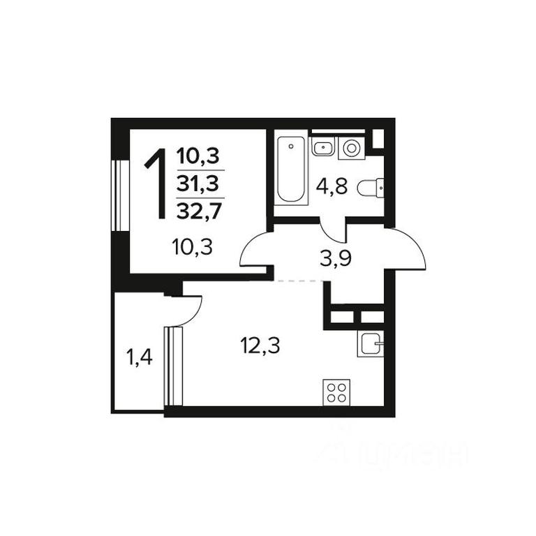 Apartment Sale, 32.7 sq. m. at Novye Vatutinki. Kvartal u vody, mikrorayon Zarechny, zhiloy rayon Novyye Vatutinki, Troitsk District, Moscow, Russia #1 Apartment Sale, 32.7 sq. m. at Novye Vatutinki. Kvartal u vody, mikrorayon Zarechny, zhiloy rayon Novyye Vatutinki, Troitsk District, Moscow, Russia #1