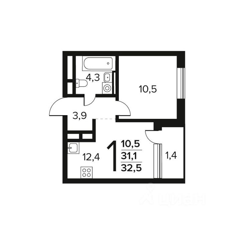 Apartment Sale, 32.5 sq. m. at Novye Vatutinki. Kvartal u vody, mikrorayon Zarechny, zhiloy rayon Novyye Vatutinki, Troitsk District, Moscow, Russia #1 Apartment Sale, 32.5 sq. m. at Novye Vatutinki. Kvartal u vody, mikrorayon Zarechny, zhiloy rayon Novyye Vatutinki, Troitsk District, Moscow, Russia #1