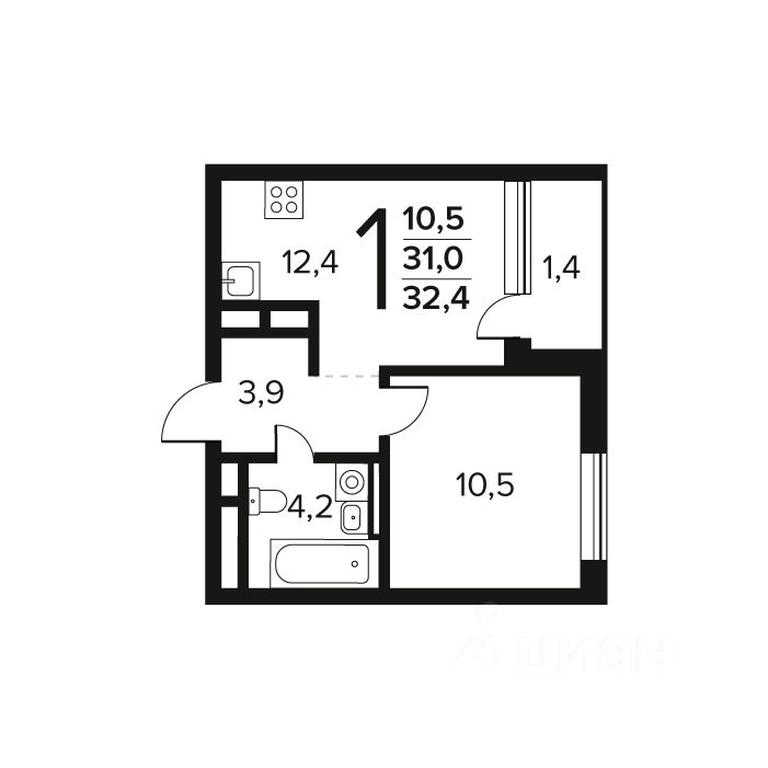 Apartment Sale, 32.4 sq. m. at Novye Vatutinki. Kvartal u vody, mikrorayon Zarechny, zhiloy rayon Novyye Vatutinki, Troitsk District, Moscow, Russia #1 Apartment Sale, 32.4 sq. m. at Novye Vatutinki. Kvartal u vody, mikrorayon Zarechny, zhiloy rayon Novyye Vatutinki, Troitsk District, Moscow, Russia #1