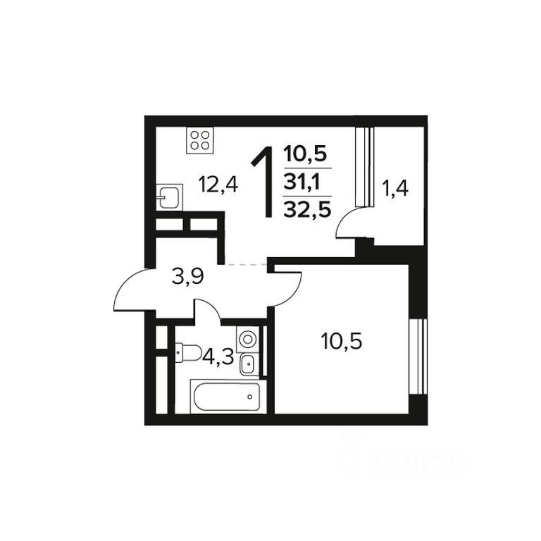 Apartment Sale, 32.5 sq. m. at Novye Vatutinki. Kvartal u vody, mikrorayon Zarechny, zhiloy rayon Novyye Vatutinki, Troitsk District, Moscow, Russia #1 Apartment Sale, 32.5 sq. m. at Novye Vatutinki. Kvartal u vody, mikrorayon Zarechny, zhiloy rayon Novyye Vatutinki, Troitsk District, Moscow, Russia #1