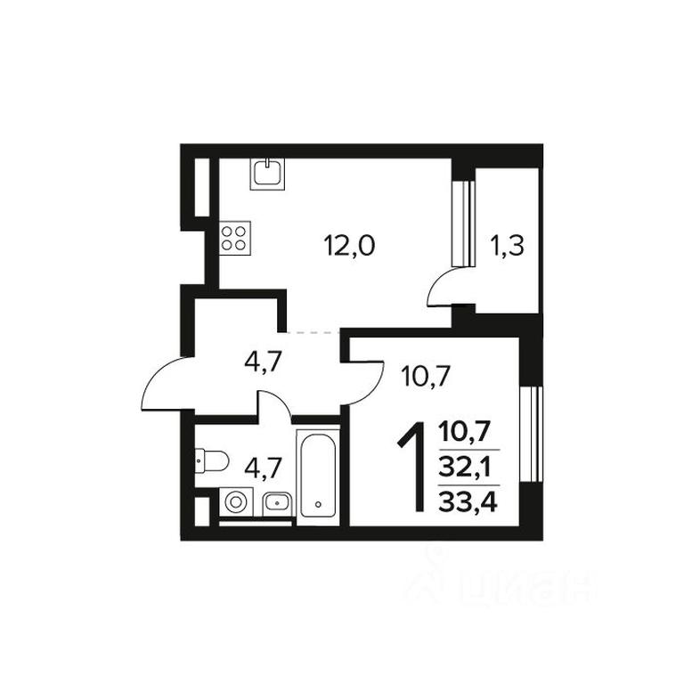 Apartment Sale, 33.4 sq. m. at Novye Vatutinki. Kvartal u vody, mikrorayon Zarechny, zhiloy rayon Novyye Vatutinki, Troitsk District, Moscow, Russia #1 Apartment Sale, 33.4 sq. m. at Novye Vatutinki. Kvartal u vody, mikrorayon Zarechny, zhiloy rayon Novyye Vatutinki, Troitsk District, Moscow, Russia #1