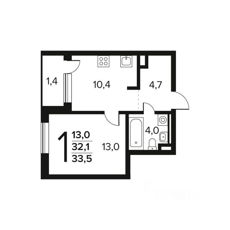 Apartment Sale, 33.5 sq. m. at Novye Vatutinki. Kvartal u vody, mikrorayon Zarechny, zhiloy rayon Novyye Vatutinki, Troitsk District, Moscow, Russia #1 Apartment Sale, 33.5 sq. m. at Novye Vatutinki. Kvartal u vody, mikrorayon Zarechny, zhiloy rayon Novyye Vatutinki, Troitsk District, Moscow, Russia #1