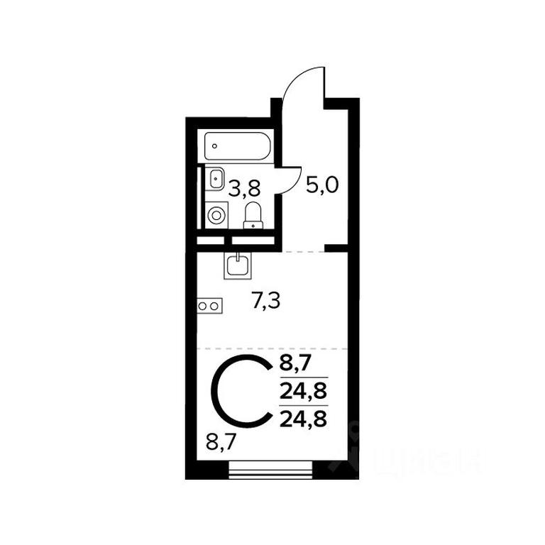 Apartment Sale, 24.8平方米 at Novye Vatutinki. Kvartal u vody, mikrorayon Zarechny, zhiloy rayon Novyye Vatutinki, Troitsk District, Moscow, Russia #1 Apartment Sale, 24.8平方米 at Novye Vatutinki. Kvartal u vody, mikrorayon Zarechny, zhiloy rayon Novyye Vatutinki, Troitsk District, Moscow, Russia #1