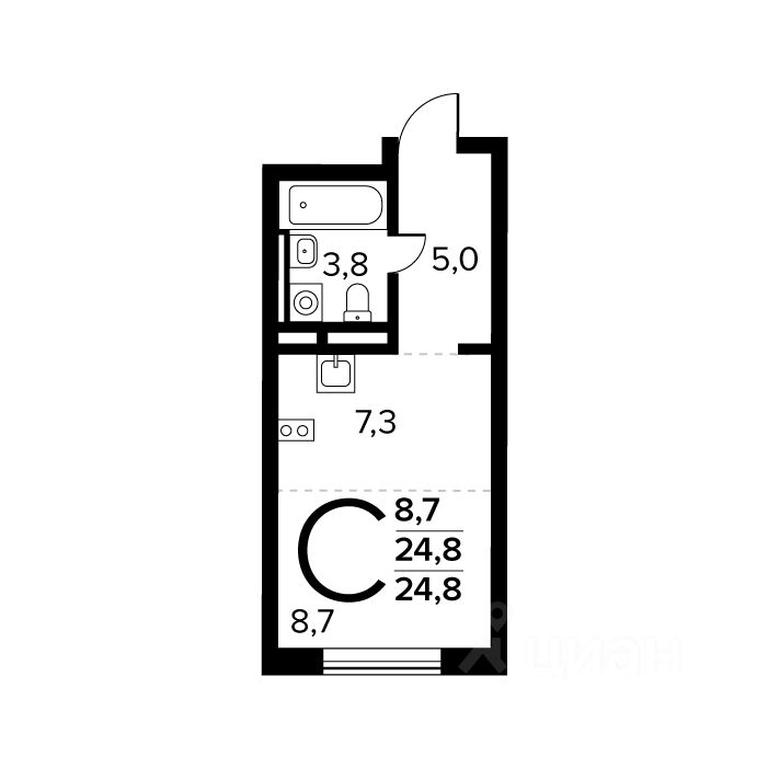 Apartment Sale, 24.8平方米 at Novye Vatutinki. Kvartal u vody, mikrorayon Zarechny, zhiloy rayon Novyye Vatutinki, Troitsk District, Moscow, Russia #1 Apartment Sale, 24.8平方米 at Novye Vatutinki. Kvartal u vody, mikrorayon Zarechny, zhiloy rayon Novyye Vatutinki, Troitsk District, Moscow, Russia #1