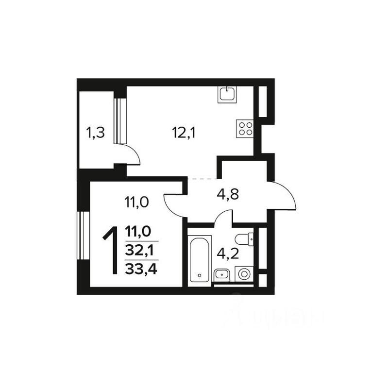 Apartment Sale, 33.4 sq. m. at Novye Vatutinki. Kvartal u vody, mikrorayon Zarechny, zhiloy rayon Novyye Vatutinki, Troitsk District, Moscow, Russia #1 Apartment Sale, 33.4 sq. m. at Novye Vatutinki. Kvartal u vody, mikrorayon Zarechny, zhiloy rayon Novyye Vatutinki, Troitsk District, Moscow, Russia #1