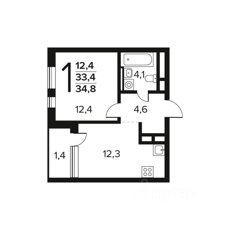 Apartment Sale, 34.8 sq. m. at Novye Vatutinki. Kvartal u vody, mikrorayon Zarechny, zhiloy rayon Novyye Vatutinki, Troitsk District, Moscow, Russia #1 Apartment Sale, 34.8 sq. m. at Novye Vatutinki. Kvartal u vody, mikrorayon Zarechny, zhiloy rayon Novyye Vatutinki, Troitsk District, Moscow, Russia #1