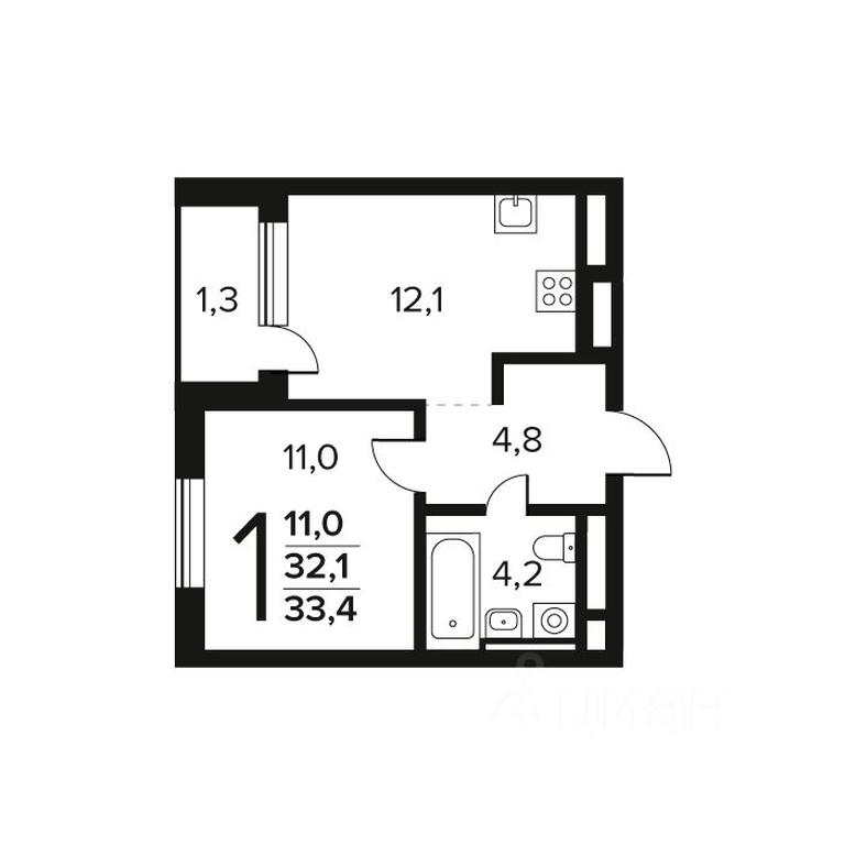 Apartment Sale, 33.4 sq. m. at Novye Vatutinki. Kvartal u vody, mikrorayon Zarechny, zhiloy rayon Novyye Vatutinki, Troitsk District, Moscow, Russia #1 Apartment Sale, 33.4 sq. m. at Novye Vatutinki. Kvartal u vody, mikrorayon Zarechny, zhiloy rayon Novyye Vatutinki, Troitsk District, Moscow, Russia #1