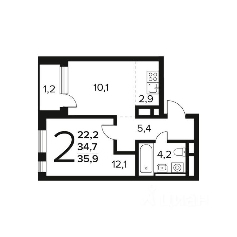 1-BD Apartment Sale, 35.9平方米 at Novye Vatutinki. Kvartal u vody, mikrorayon Zarechny, zhiloy rayon Novyye Vatutinki, Troitsk District, Moscow, Russia #1 1-BD Apartment Sale, 35.9平方米 at Novye Vatutinki. Kvartal u vody, mikrorayon Zarechny, zhiloy rayon Novyye Vatutinki, Troitsk District, Moscow, Russia #1
