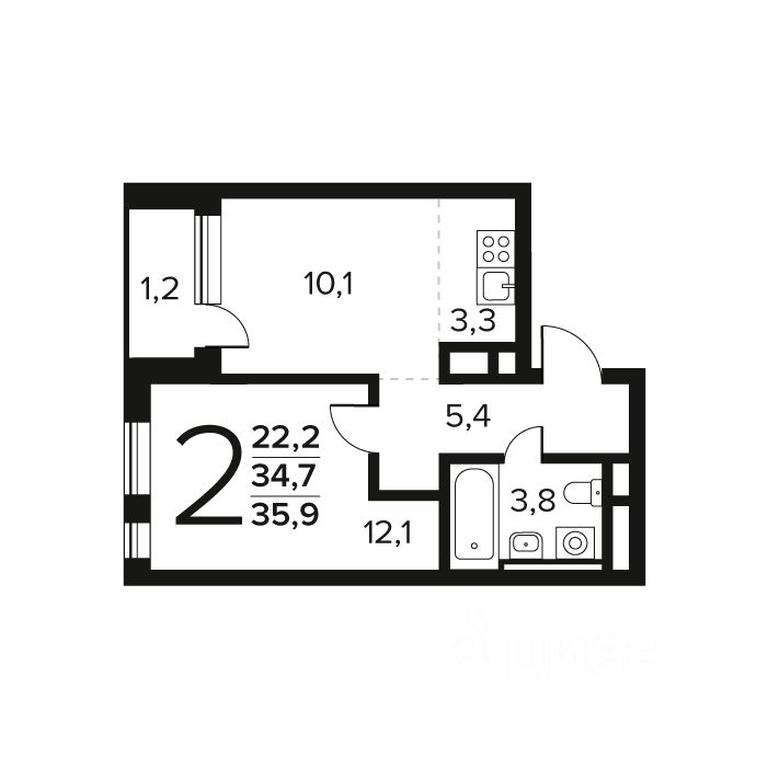 1-BD Apartment Sale, 35.9 sq. m. at Novye Vatutinki. Kvartal u vody, mikrorayon Zarechny, zhiloy rayon Novyye Vatutinki, Troitsk District, Moscow, Russia #1 1-BD Apartment Sale, 35.9 sq. m. at Novye Vatutinki. Kvartal u vody, mikrorayon Zarechny, zhiloy rayon Novyye Vatutinki, Troitsk District, Moscow, Russia #1