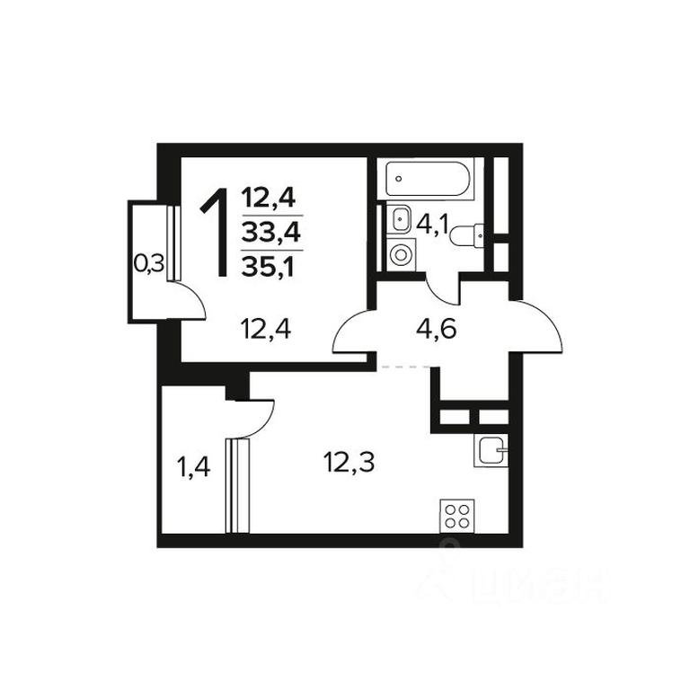 Apartment Sale, 35.1 sq. m. at Novye Vatutinki. Kvartal u vody, mikrorayon Zarechny, zhiloy rayon Novyye Vatutinki, Troitsk District, Moscow, Russia #1 Apartment Sale, 35.1 sq. m. at Novye Vatutinki. Kvartal u vody, mikrorayon Zarechny, zhiloy rayon Novyye Vatutinki, Troitsk District, Moscow, Russia #1