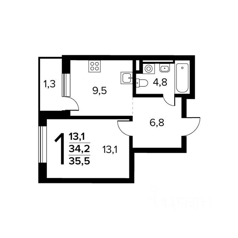 Apartment Sale, 35.5 sq. m. at Novye Vatutinki. Kvartal u vody, mikrorayon Zarechny, zhiloy rayon Novyye Vatutinki, Troitsk District, Moscow, Russia #1 Apartment Sale, 35.5 sq. m. at Novye Vatutinki. Kvartal u vody, mikrorayon Zarechny, zhiloy rayon Novyye Vatutinki, Troitsk District, Moscow, Russia #1