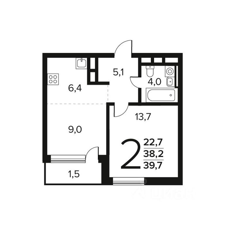 1-BD Apartment Sale, 39.7平方米 at Novye Vatutinki. Kvartal u vody, mikrorayon Zarechny, zhiloy rayon Novyye Vatutinki, Troitsk District, Moscow, Russia #1 1-BD Apartment Sale, 39.7平方米 at Novye Vatutinki. Kvartal u vody, mikrorayon Zarechny, zhiloy rayon Novyye Vatutinki, Troitsk District, Moscow, Russia #1