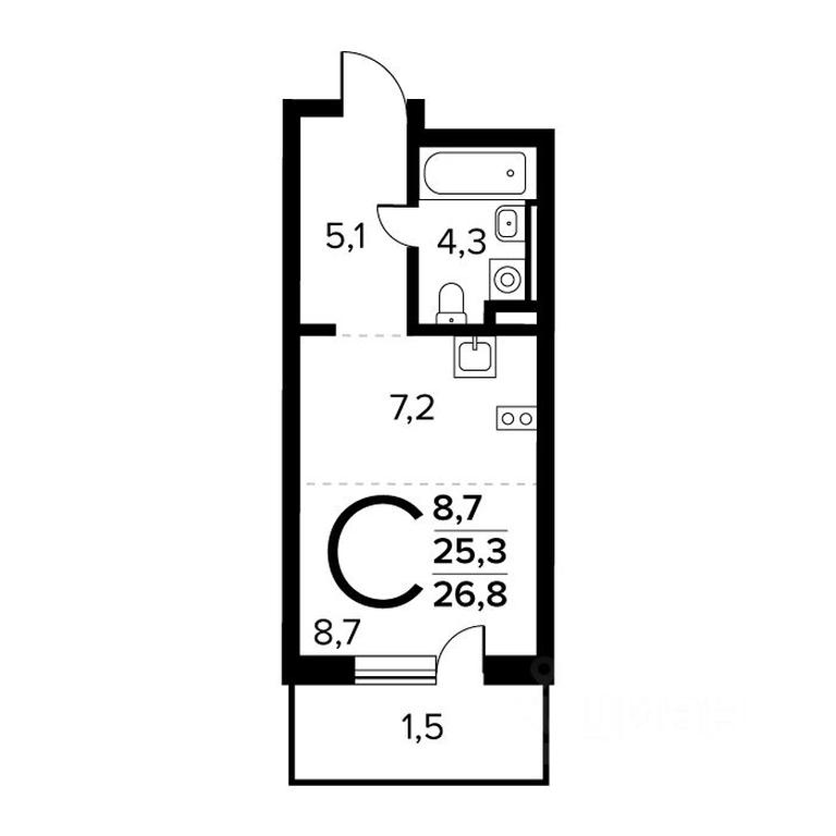Apartment Sale, 26.8 sq. m. at Novye Vatutinki. Kvartal u vody, mikrorayon Zarechny, zhiloy rayon Novyye Vatutinki, Troitsk District, Moscow, Russia #1 Apartment Sale, 26.8 sq. m. at Novye Vatutinki. Kvartal u vody, mikrorayon Zarechny, zhiloy rayon Novyye Vatutinki, Troitsk District, Moscow, Russia #1