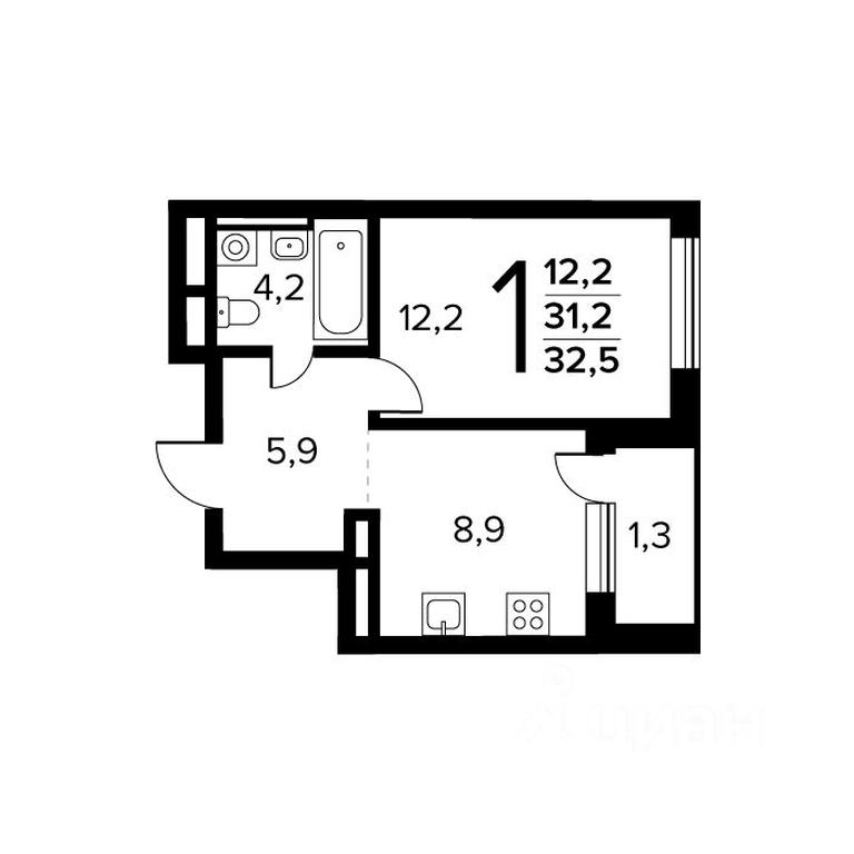 Apartment Sale, 32.5 sq. m. at Novye Vatutinki. Kvartal u vody, mikrorayon Zarechny, zhiloy rayon Novyye Vatutinki, Troitsk District, Moscow, Russia #1 Apartment Sale, 32.5 sq. m. at Novye Vatutinki. Kvartal u vody, mikrorayon Zarechny, zhiloy rayon Novyye Vatutinki, Troitsk District, Moscow, Russia #1