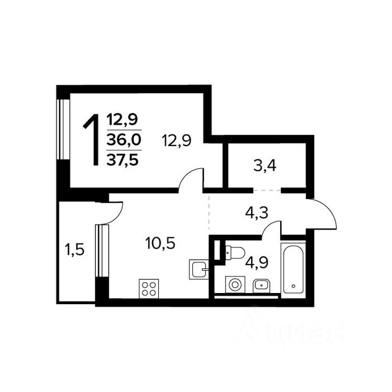 Apartment Sale, 37.5 sq. m. at Novye Vatutinki. Kvartal u vody, mikrorayon Zarechny, zhiloy rayon Novyye Vatutinki, Troitsk District, Moscow, Russia #1 Apartment Sale, 37.5 sq. m. at Novye Vatutinki. Kvartal u vody, mikrorayon Zarechny, zhiloy rayon Novyye Vatutinki, Troitsk District, Moscow, Russia #1