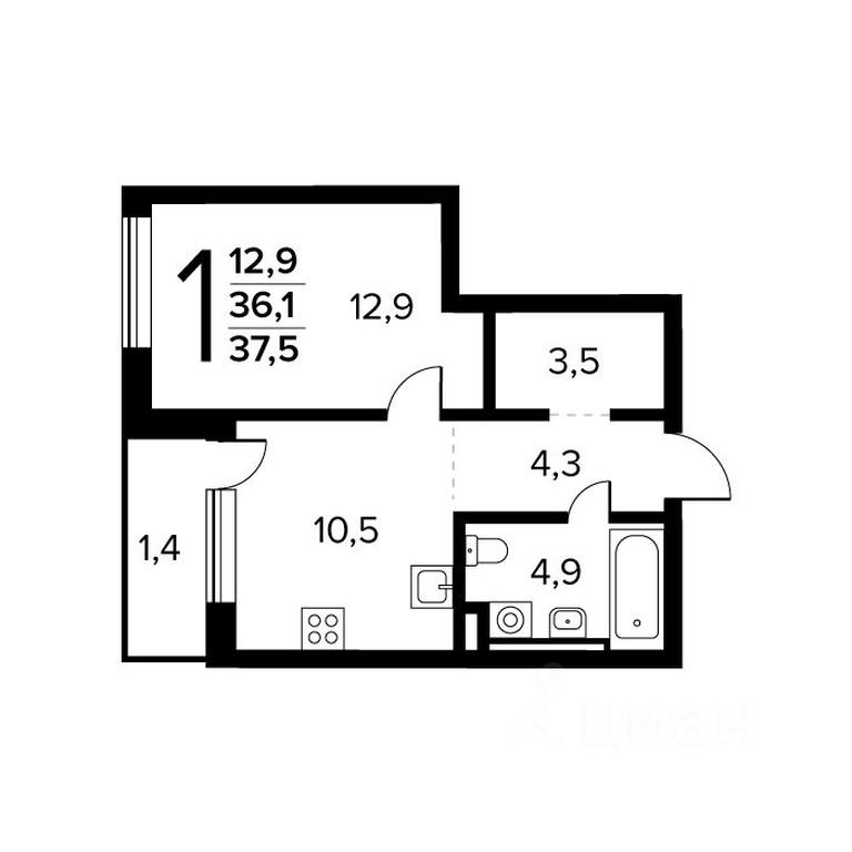 Apartment Sale, 37.5平方米 at Novye Vatutinki. Kvartal u vody, mikrorayon Zarechny, zhiloy rayon Novyye Vatutinki, Troitsk District, Moscow, Russia #1 Apartment Sale, 37.5平方米 at Novye Vatutinki. Kvartal u vody, mikrorayon Zarechny, zhiloy rayon Novyye Vatutinki, Troitsk District, Moscow, Russia #1