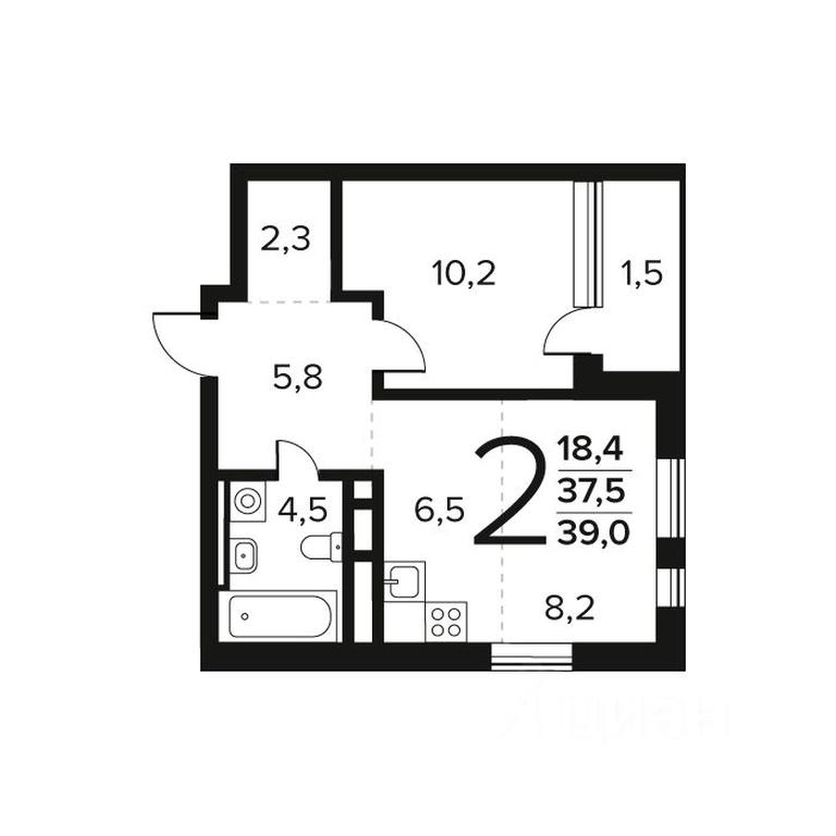1-BD Apartment Sale, 39 sq. m. at Novye Vatutinki. Kvartal u vody, mikrorayon Zarechny, zhiloy rayon Novyye Vatutinki, Troitsk District, Moscow, Russia #1