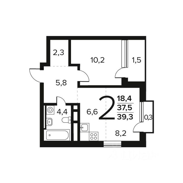 Продажа 1-комн. квартиры, 39,3 м² в ЖК «Новые Ватутинки. Квартал у воды », микрорайон Заречный, жилой район Новые Ватутинки, район Троицк, Москва, Россия #1