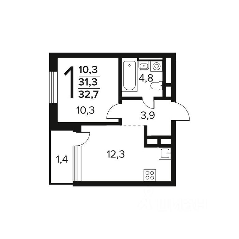 Apartment Sale, 32.7 sq. m. at Novye Vatutinki. Kvartal u vody, mikrorayon Zarechny, zhiloy rayon Novyye Vatutinki, Troitsk District, Moscow, Russia #1 Apartment Sale, 32.7 sq. m. at Novye Vatutinki. Kvartal u vody, mikrorayon Zarechny, zhiloy rayon Novyye Vatutinki, Troitsk District, Moscow, Russia #1