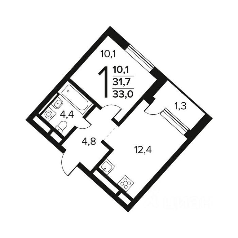 Apartment Sale, 33 sq. m. at Novye Vatutinki. Kvartal u vody, mikrorayon Zarechny, zhiloy rayon Novyye Vatutinki, Troitsk District, Moscow, Russia #1 Apartment Sale, 33 sq. m. at Novye Vatutinki. Kvartal u vody, mikrorayon Zarechny, zhiloy rayon Novyye Vatutinki, Troitsk District, Moscow, Russia #1