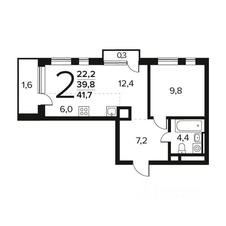 Продажа 1-комн. квартиры, 41,7 м² в ЖК «Новые Ватутинки. Квартал у воды », микрорайон Заречный, жилой район Новые Ватутинки, район Троицк, Москва, Россия #1