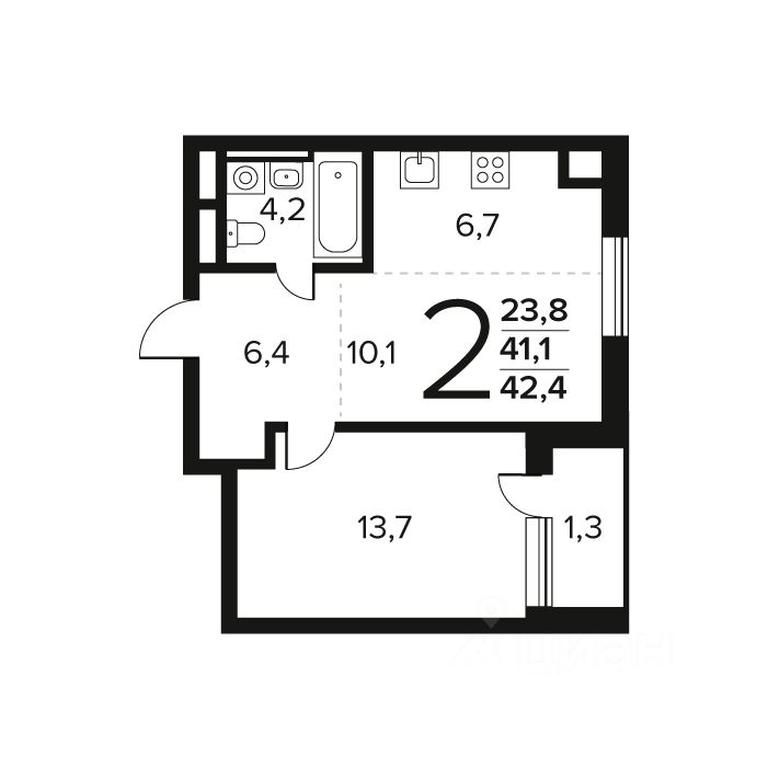 1-BD Apartment Sale, 42.4 sq. m. at Novye Vatutinki. Kvartal u vody, mikrorayon Zarechny, zhiloy rayon Novyye Vatutinki, Troitsk District, Moscow, Russia #1 1-BD Apartment Sale, 42.4 sq. m. at Novye Vatutinki. Kvartal u vody, mikrorayon Zarechny, zhiloy rayon Novyye Vatutinki, Troitsk District, Moscow, Russia #1