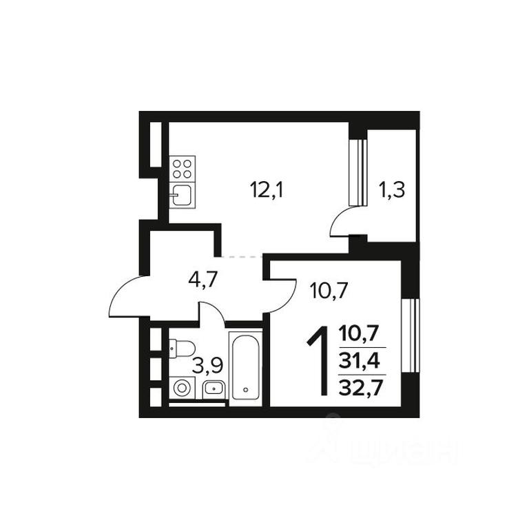 Apartment Sale, 32.7 sq. m. at Novye Vatutinki. Kvartal u vody, mikrorayon Zarechny, zhiloy rayon Novyye Vatutinki, Troitsk District, Moscow, Russia #1 Apartment Sale, 32.7 sq. m. at Novye Vatutinki. Kvartal u vody, mikrorayon Zarechny, zhiloy rayon Novyye Vatutinki, Troitsk District, Moscow, Russia #1