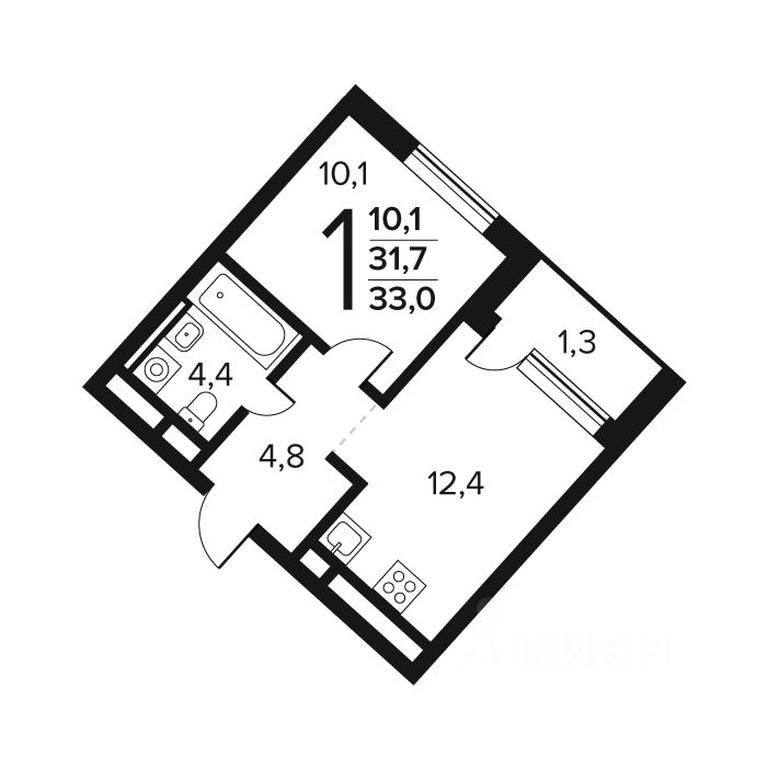 Apartment Sale, 33 sq. m. at Novye Vatutinki. Kvartal u vody, mikrorayon Zarechny, zhiloy rayon Novyye Vatutinki, Troitsk District, Moscow, Russia #1 Apartment Sale, 33 sq. m. at Novye Vatutinki. Kvartal u vody, mikrorayon Zarechny, zhiloy rayon Novyye Vatutinki, Troitsk District, Moscow, Russia #1