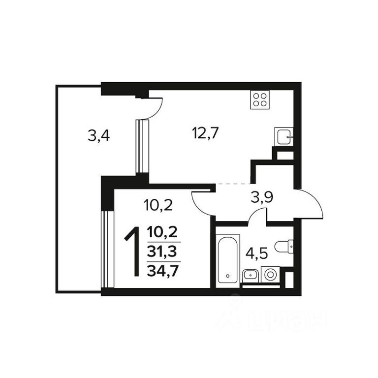 Apartment Sale, 34.7 sq. m. at Novye Vatutinki. Kvartal u vody, mikrorayon Zarechny, zhiloy rayon Novyye Vatutinki, Troitsk District, Moscow, Russia #1 Apartment Sale, 34.7 sq. m. at Novye Vatutinki. Kvartal u vody, mikrorayon Zarechny, zhiloy rayon Novyye Vatutinki, Troitsk District, Moscow, Russia #1